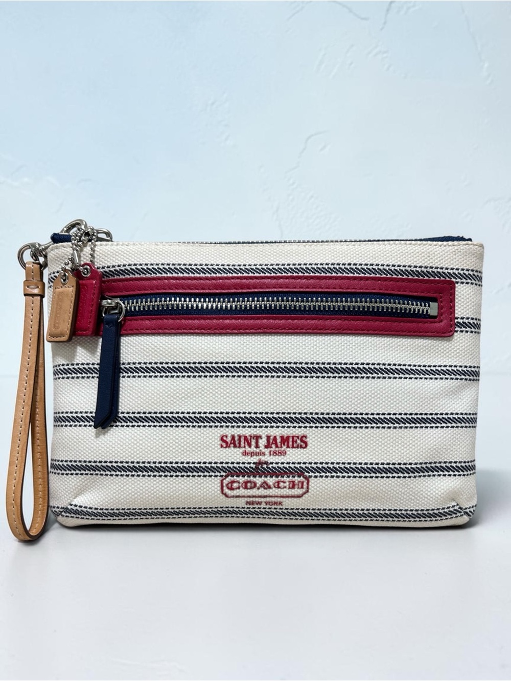 COACH X Saint James Legacy Limited Edition in Ticking Stripe Canvas Leather Trim